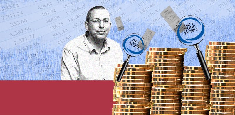 Tax Authority chief Shay Aharonovich credit: Eyal Izhar illustration Tali Bogdanovich